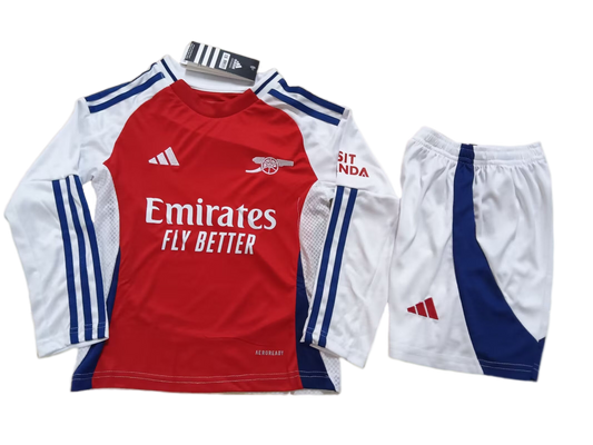 Kit Criança - Arsenal Principal 2024/25 - Manga Comprida