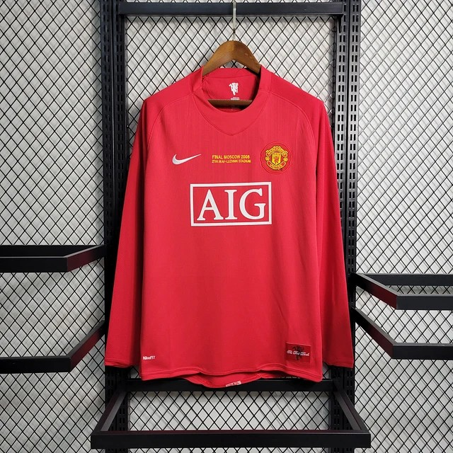 Camisola Manchester United - Principal 2007/2008 Manga Comprida
