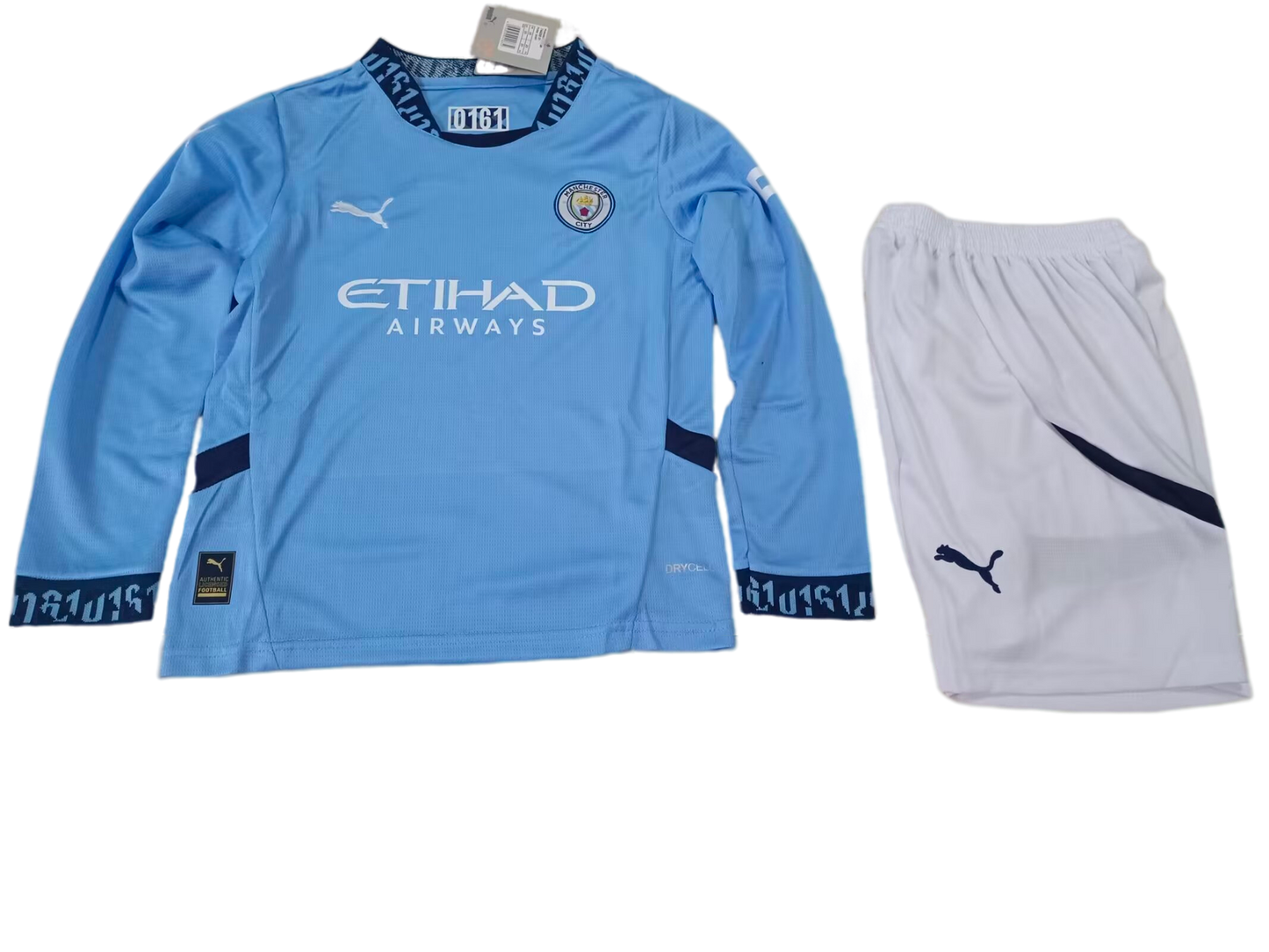 Kit Criança - Manchester City Home 2024/25 - Manga Comprida