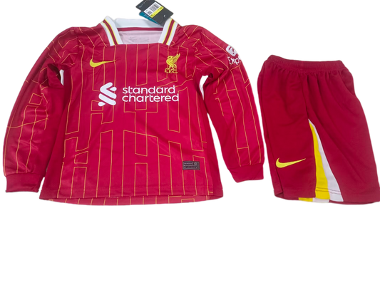 Kit Criança - Liverpool Home 2024/25 - Manga Comprida