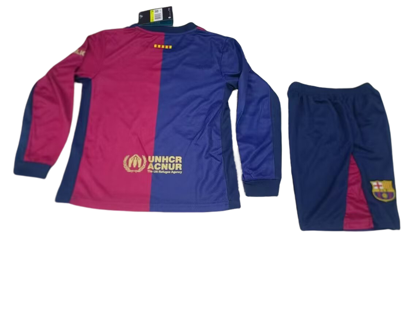 Kit Criança - Barcelona Home 2024/25 - Manga Comprida