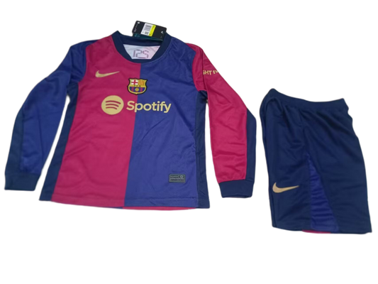 Kit Criança - Barcelona Home 2024/25 - Manga Comprida