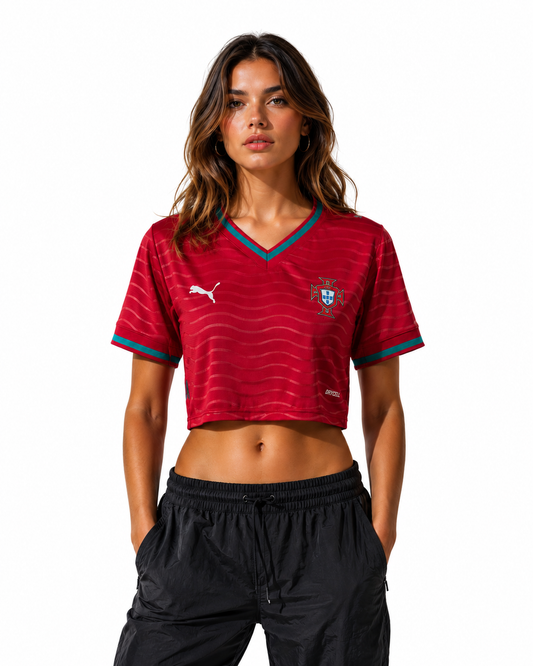 Camisola Principal Portugal - Croptop Feminino