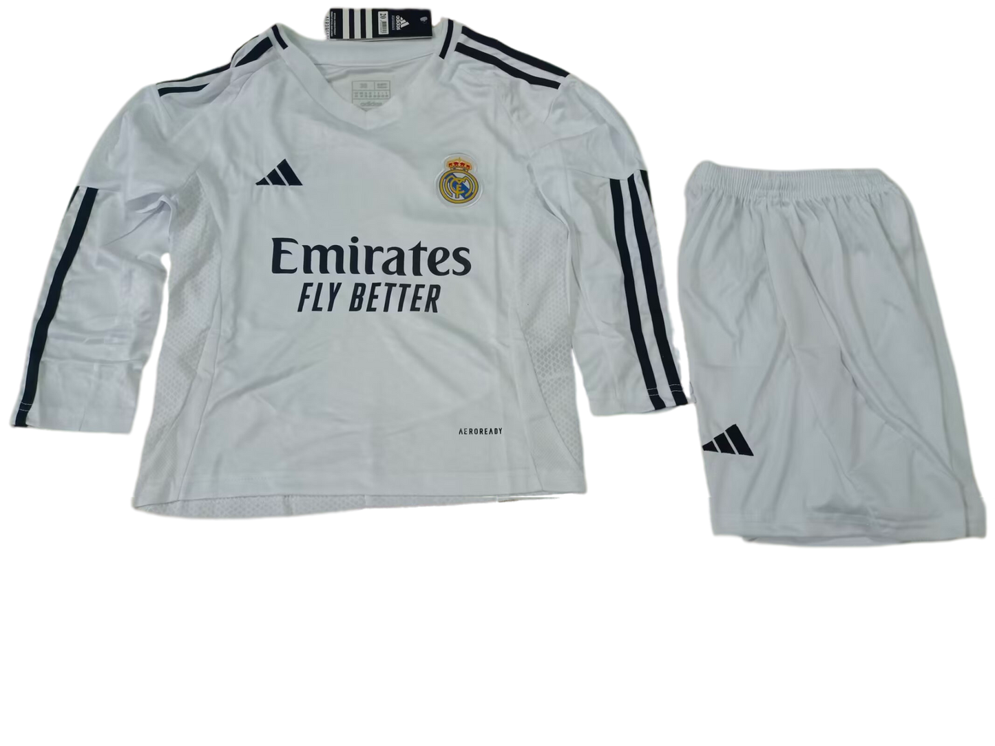 Kit Criança - Real Madrid Home 2024/25 - Manga Comprida