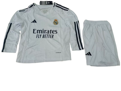 Kit Criança - Real Madrid Principal 2024/25 - Manga Comprida