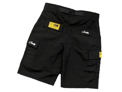Corteiz Alcatraz Cargo Shorts Triple Black