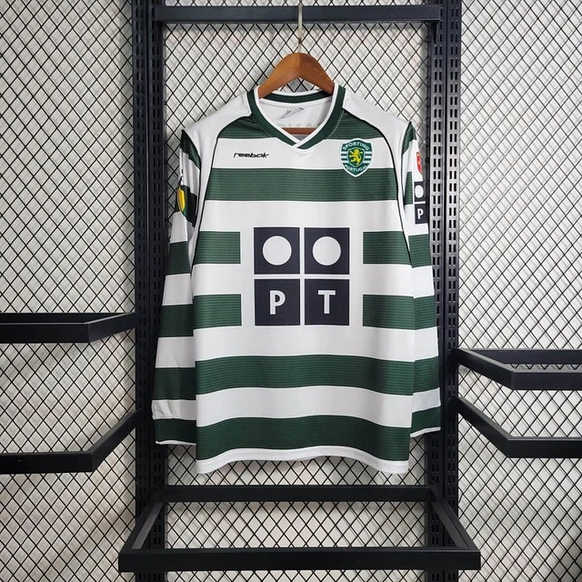 Camisola Sporting - Home 2002 Manga Comprida